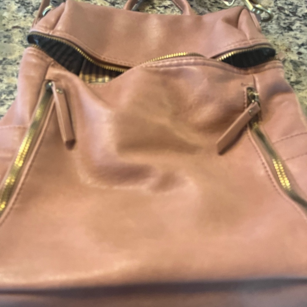 Gold and Pink Contemporary Backpack